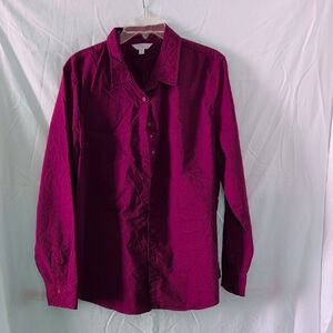 Time and Tru Women's Button Down Shirt - Purple